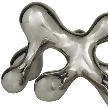 CosmoLiving Abstract Decorative Sculpture in Silver
