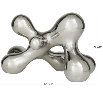 CosmoLiving Abstract Decorative Sculpture in Silver