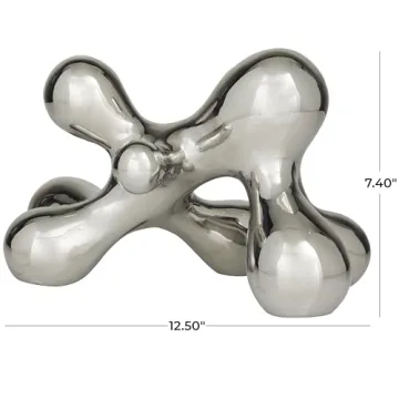 CosmoLiving Abstract Decorative Sculpture in Silver