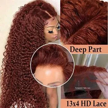 Siyun Show Reddish Brown Deep Wave Lace Front Wig 28 inch