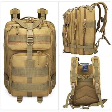 G4Free Tactical Shoulder Backpack Military Survival Pack Army Molle Bug Out Bag Surplus Backpack 35L