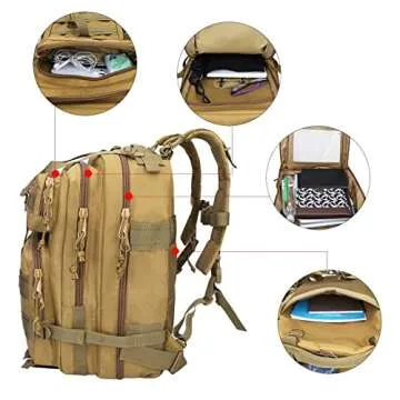 G4Free Tactical Shoulder Backpack Military Survival Pack Army Molle Bug Out Bag Surplus Backpack 35L