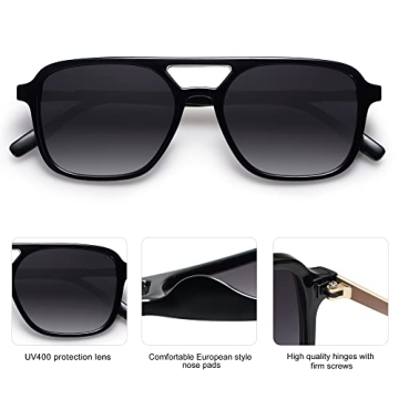 Stylish SOJOS Retro Aviator Sunglasses with UV Protection
