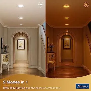 Amico 12 Pack 6 inch 5CCT LED Recessed Lighting with Night Light