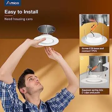 Amico 12 Pack LED Recessed Lights with Night Light