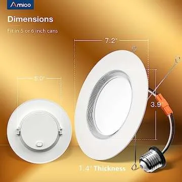 Amico 12 Pack LED Recessed Lights with Night Light