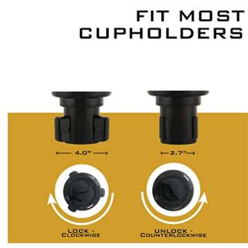 2CUPS Car Cup Holder Expander and Attachable Tray, Fits Yeti/Hydroflasks/Nalgene 16-40 oz. Dual Cup Holder with Adjustable Swivel Tray. Organizer Table for car, Truck, Automotive