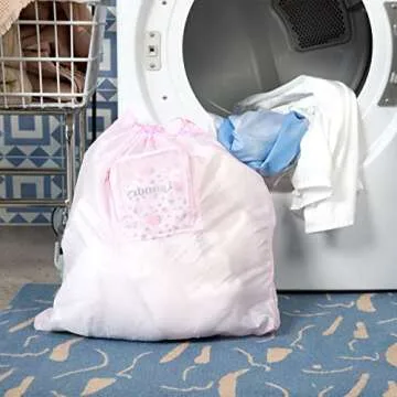 MIAMICA Foldable Travel Laundry Bag, 21'' x 22'', Red Cherry Motif "Laundry" – Lightweight, Durable Design with Drawstring Closure