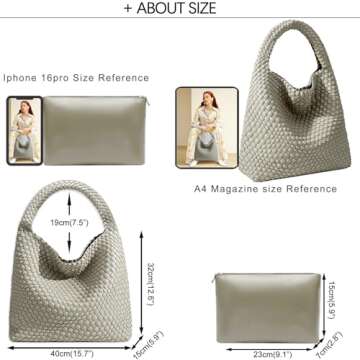 Chic Vegan Leather Hand-Woven Tote Bag for Women