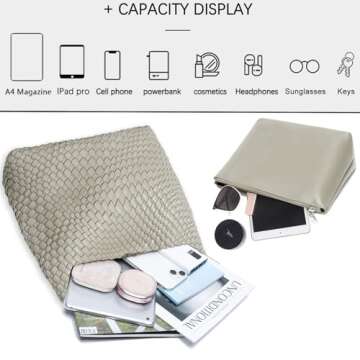 Chic Vegan Leather Hand-Woven Tote Bag for Women