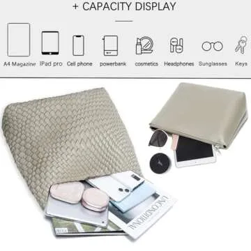 Chic Vegan Leather Hand-Woven Tote Bag for Women