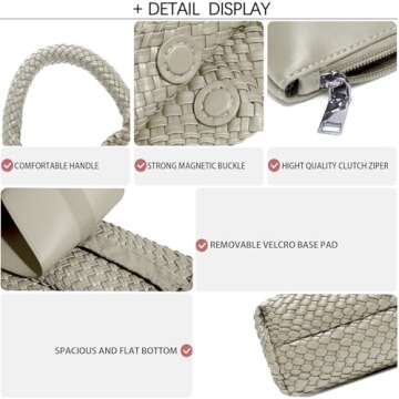 Chic Vegan Leather Hand-Woven Tote Bag for Women