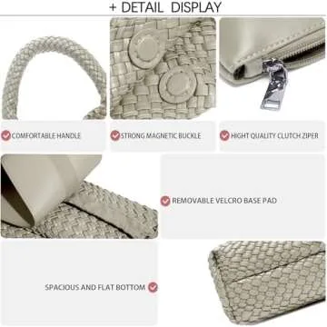 Chic Vegan Leather Hand-Woven Tote Bag for Women