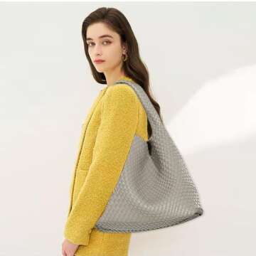 Chic Vegan Leather Hand-Woven Tote Bag for Women