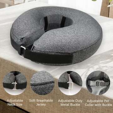 MIDOG Dog Cone Collar, Inflatable Dog Neck Donut Collar Alternative After Surgery, Soft Protective Recovery Cone for Small Medium Large Dogs and Cats Puppies - Alternative E Collar (Gray, XL)