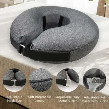 MIDOG Dog Cone Collar, Inflatable Dog Neck Donut Collar Alternative After Surgery, Soft Protective Recovery Cone for Small Medium Large Dogs and Cats Puppies - Alternative E Collar (Gray, XL)