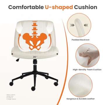 Comfortable Sweekcrispy Criss Cross Office Chair - Cream Color