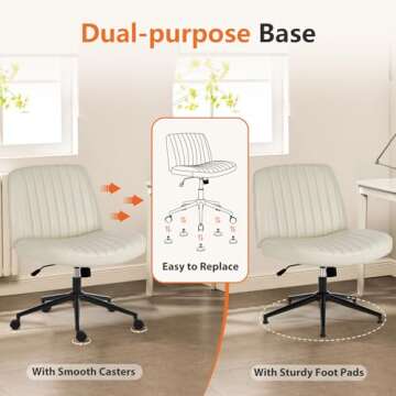 Comfortable Sweekcrispy Criss Cross Office Chair - Cream Color