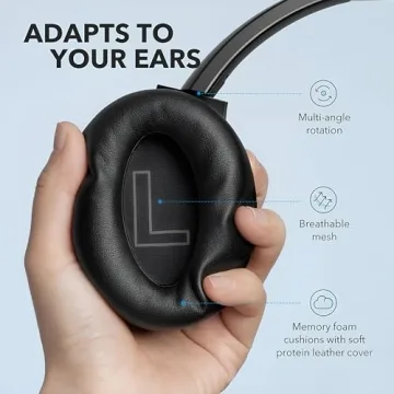 Soundcore Anker Life Q20 Hybrid Active Noise Cancelling Headphones, Wireless Over Ear Bluetooth Headphones, 60H Playtime, Hi-Res Audio, Deep Bass, Memory Foam Ear Cups, USB-C Charging (Renewed)