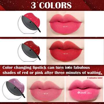 DAGEDA Pearl Lipstick, Labiales Magicos Long Lasting Waterproof Moisturizing Non-Stick Cup Not Fade ...