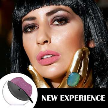 DAGEDA Pearl Lipstick, Labiales Magicos Long Lasting Waterproof Moisturizing Non-Stick Cup Not Fade Lip Shape Magic 3 Colors Changing Lipstick for Lazy People (Color C)