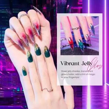 beetles Gel Polish 6 Colors Jelly Gel Nail Polish,Red Black Blue Pink Green Jelly Nail Polish Gel Set Soak Off LED UV Curing Requires Gift for Women & Girls