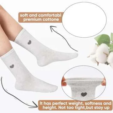 Corlap Women's Cotton Socks - Soft Heart Pattern Gift Box