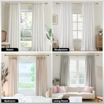 Adjustable Gold Curtain Rods for Windows 48 to 84 Inch
