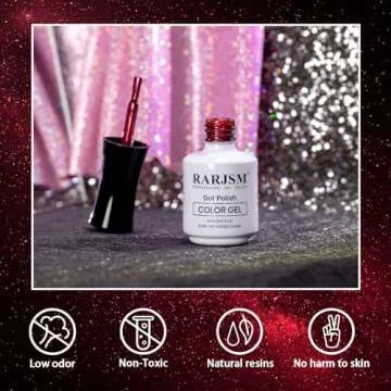 RARJSM Red Cat Eye Gel Nail Polish Diamond Dark Red Velvet Cateye Gel Polish 15ml Single Bottle with Magnet Stick Reflective Shimmer UV LED Curing Requires Soak Off for Home Salon Christmas Manicure
