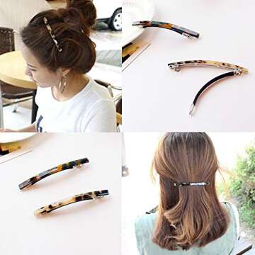 10 Pcs Acrylic Resin Hair Clips Set Minimalist Hollow Geometric Hair Pins Circle Triangle Bowknot Hair Barrettes Hair Claw Clamps Hair Styling Accessories for Women Ladies