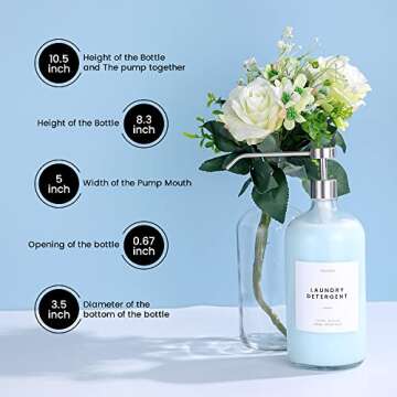 MoliMoli Liquid Laundry Detergent Dispenser for Laundry Room, Fabric Softener Dispenser, Laundry Soap Containers with Pre-Written Labels and Funnel,1000ml/ 33.8 oz Each, Set of 2