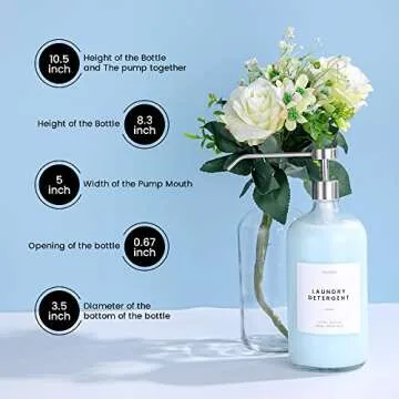 MoliMoli Liquid Laundry Detergent Dispenser for Laundry Room, Fabric Softener Dispenser, Laundry Soap Containers with Pre-Written Labels and Funnel,1000ml/ 33.8 oz Each, Set of 2