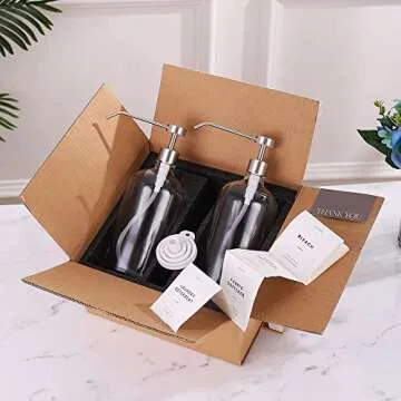 MoliMoli Liquid Laundry Detergent Dispenser for Laundry Room, Fabric Softener Dispenser, Laundry Soap Containers with Pre-Written Labels and Funnel,1000ml/ 33.8 oz Each, Set of 2