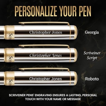 Personalized Silver Chrome Rollerball Pen