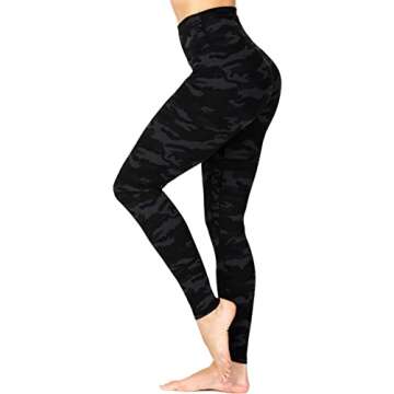 Sunzel Workout Leggings for Women, Squat Proof High Waisted Yoga Pants 4 Way Stretch, Buttery Soft 28" Inseam Dark Grey Camo X-Small