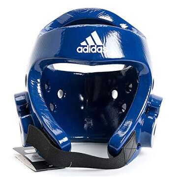 adidas Taekwondo Head Guard (Blue, Medium) - Safety and Comfort for Martial Artists