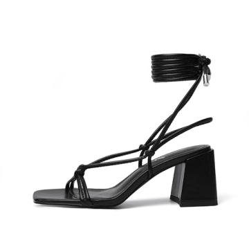 Vivianly Women's Lace-Up Chunky Heel Sandals for Style and Comfort