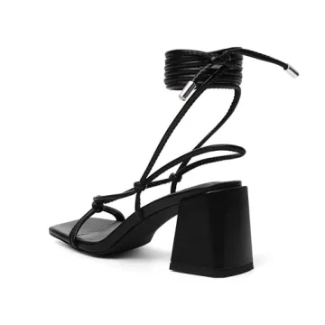 Vivianly Women's Lace-Up Chunky Heel Sandals for Style and Comfort