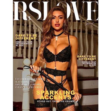 RSLOVE Women's Sexy 3 Piece Lace Lingerie Set