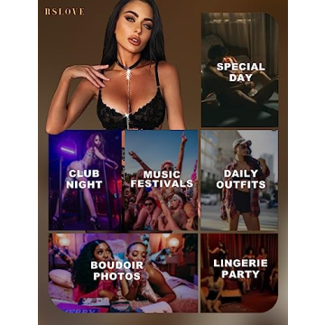 RSLOVE Women's Sexy 3 Piece Lace Lingerie Set