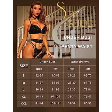 RSLOVE Women's Sexy 3 Piece Lace Lingerie Set