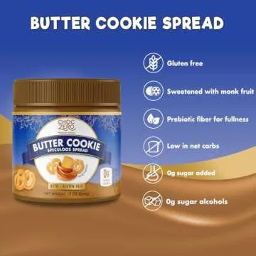 ChocZero Keto Cookie Butter Spread - No Sugar Added, Gluten Free, Low Carb Speculoos, Biscuit, Keto Friendly, Nut Butter Alternative, Dessert Hummus, Naturally Sweetened with Monk Fruit (1 jar, 12 oz)