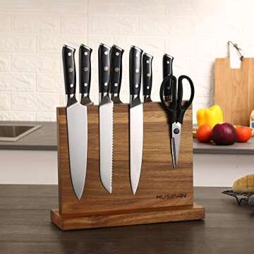 Magnetic Knife Block - Magnetic Knife Holder - Magnetic Knife Stand- Cutlery Display Stand and Stora...