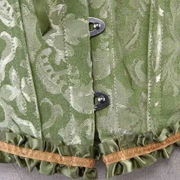 frawirshau Women's Lace Up Overbust Corset in Green