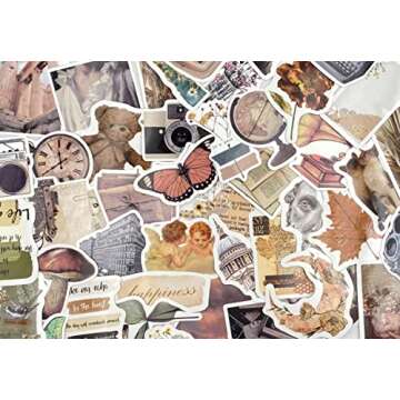 Aowplc 100 Pcs Vintage Stickers, Aesthetic Stickers for Water Bottle, Laptop, Scrapbook, Journaling,...