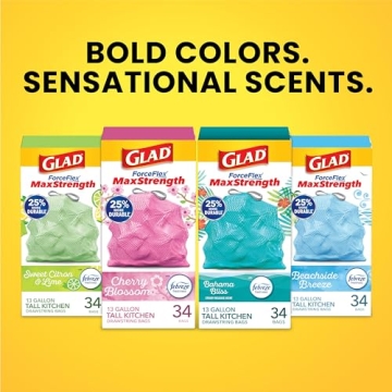 Durable Glad ForceFlex Kitchen Trash Bags with Scent