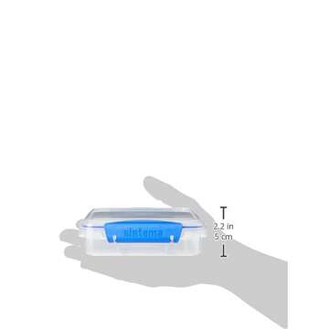 Sistema 3-Piece Sandwich Containers for Lunch Boxes and Meal Prep, Dishwasher Safe, 1.9-Cup, Clear/Blue