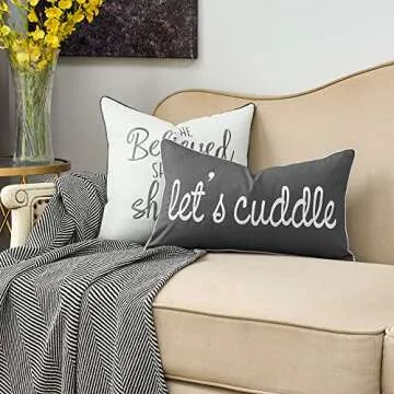 Sunkifover Dark Gray Decorative Pillow Cover - 12x20 In