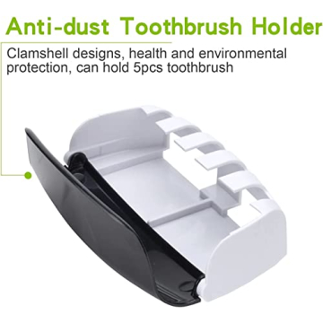 Wikor Toothbrush Holder and Toothpaste Dispenser Set for Families