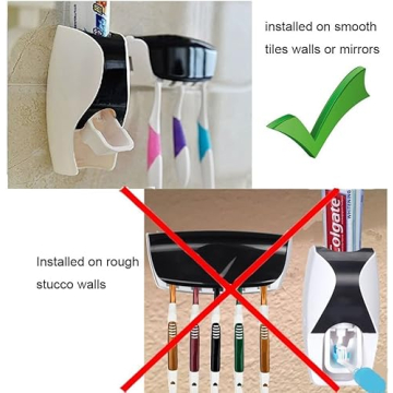 Wikor Toothbrush Holder and Toothpaste Dispenser Set for Families